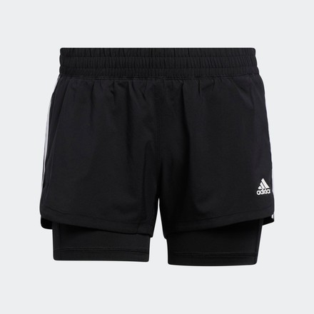 Шорты женские Adidas PACER 3-STRIPES WOVEN TWO-IN-ONE