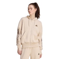 Seasonal Essentials Animal Print 3-Stripes Full-Zip Hooded Track Top