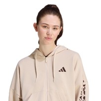 Seasonal Essentials Animal Print 3-Stripes Full-Zip Hooded Track Top